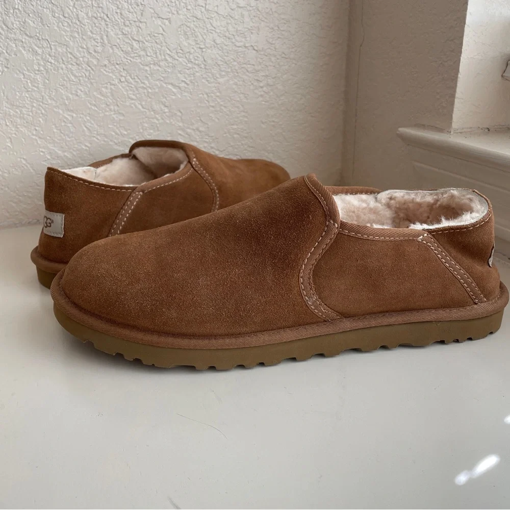 UGG Kenton Slippers Shoes Leather Sheepskin Fur NEW Mens 12 - Picture 8 of 8